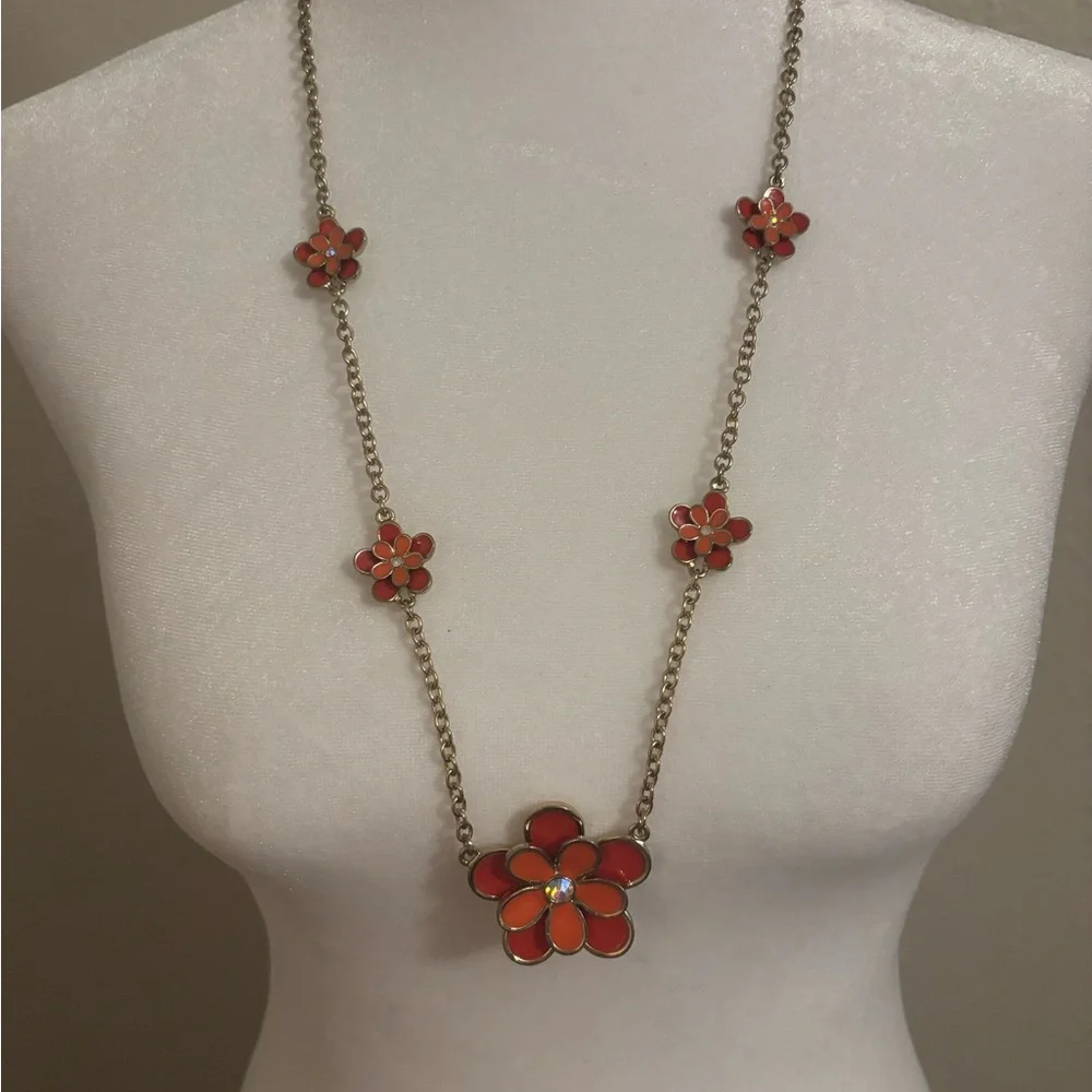 Floral orange Necklace